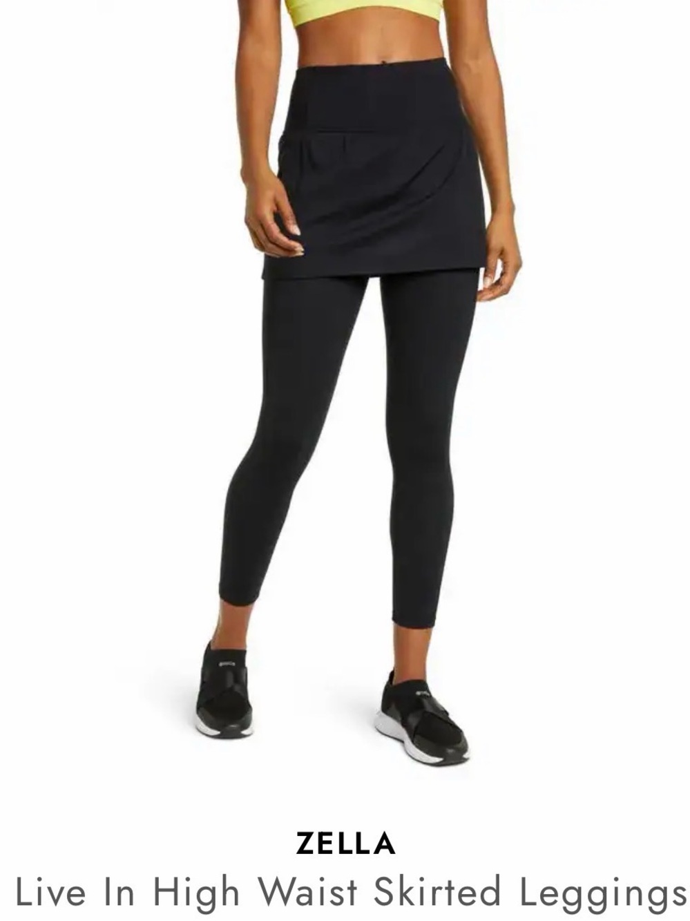 Zella Live-In High Waist Skirted Leggings - Black